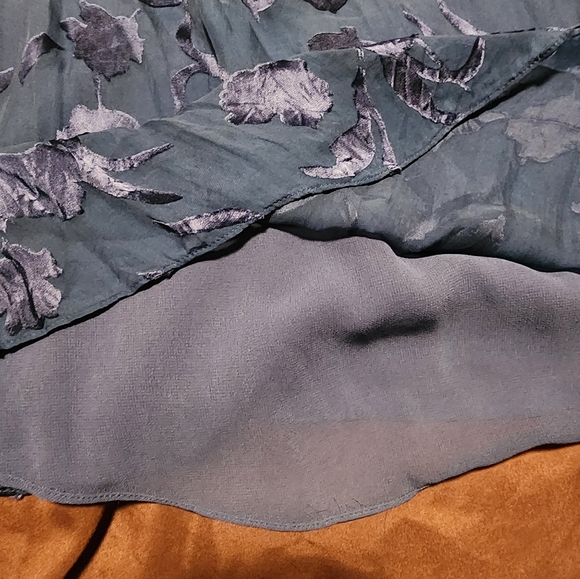 Whbm silk off shoulder dark blue blouse size XL - Picture 7 of 7